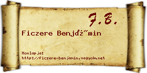 Ficzere Benjámin névjegykártya
