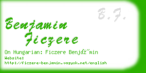 benjamin ficzere business card